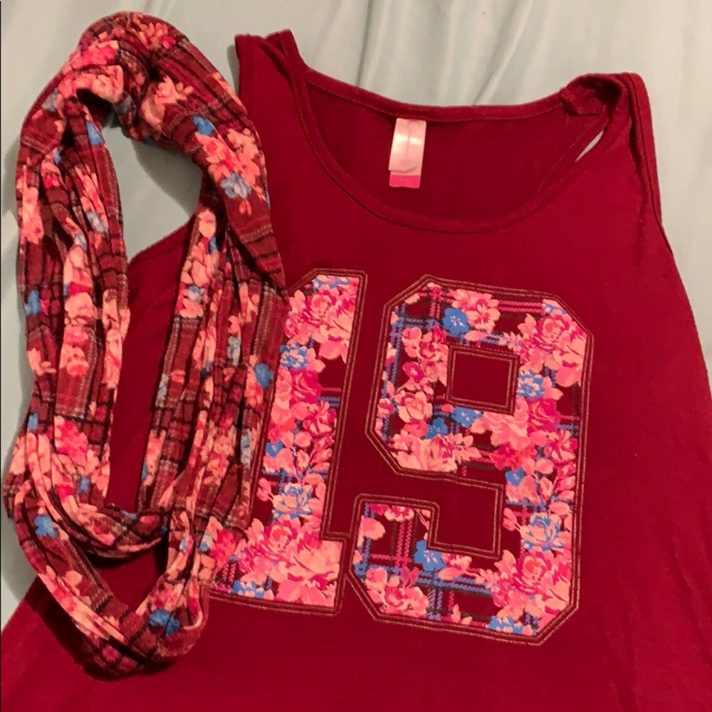 Shirt with scarf